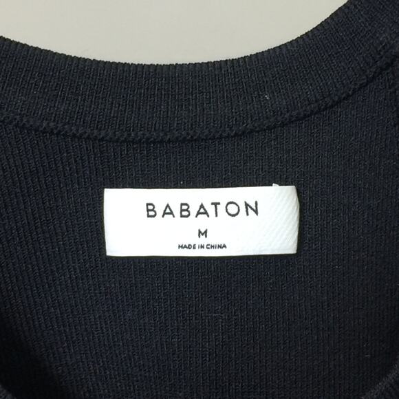 Aritzia Babaton Black Sculpt High Neck Tank Crop Ribbed Medium - Picture 3 of 5